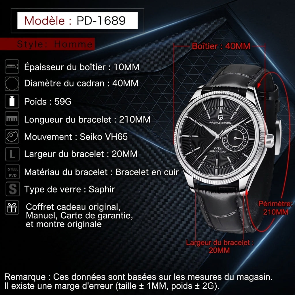 Montre homme Pagani design PD-1689